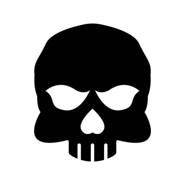 Kafatası simgesi, logo çizim şablonu.