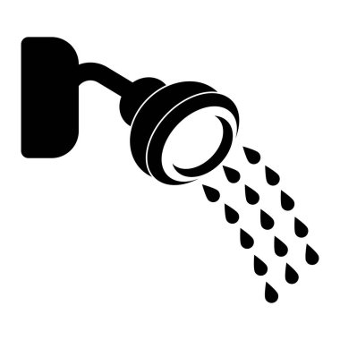 Duş simgesi, logo illüstrasyon tasarım şablonu.