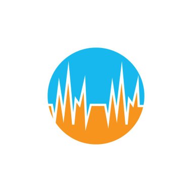 Ses Dalgası Illustration Logo Simgesi Vektör Şablonu