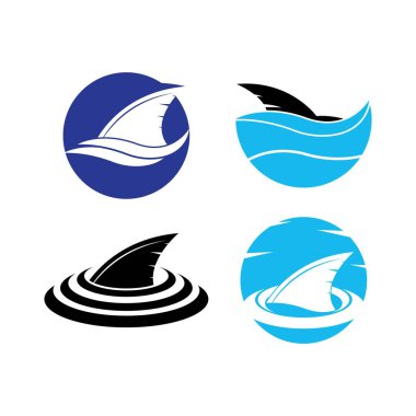 Köpekbalığı yüzgeci logo şablonu vektör resimleme tasarımı