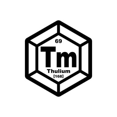 Periyodik tabloda Thulium simgesi, kimyasal element