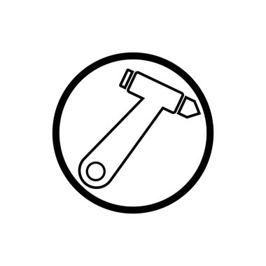 Acil Çekiç veya Araba Cam kırıcı vektör çizimi tasarımı