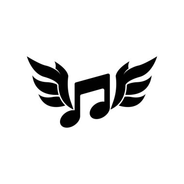 müzik notası simge vektör tasarım ögesi şablonu