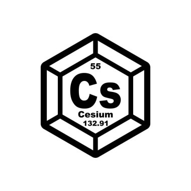 Cesium icon, chemical element in the periodic table clipart