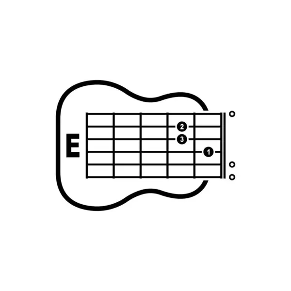 stock vector E guitar chord icon. Basic guitar chord vector illustration symbol design