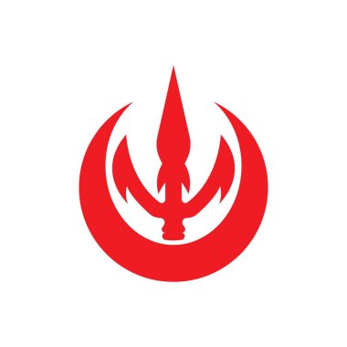 Trident logo simgesi, vektör illüstrasyon şablon tasarımı