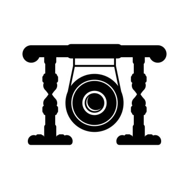 Gong simgesi veya Endonezya geleneksel müzik aleti, vektör illüstrasyon sembolü tasarımı