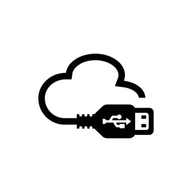 USB veri transferi logo vektör şablonu