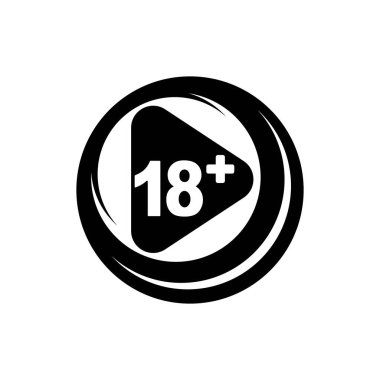 18 artı sembol logo simgesi, vektör illüstrasyon tasarımı