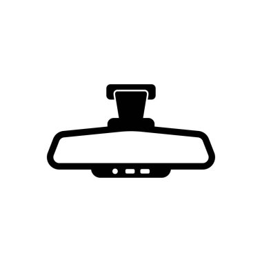 Araba Dikiz Aynası Simgesi. Vektör Sanatı İllüstrasyonu.