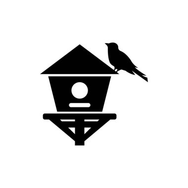 Kuş kafesi sembolü logo simgesi, vektör illüstrasyon tasarımı