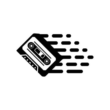 Teyp kaset simgesi logo vektör tasarım şablonu