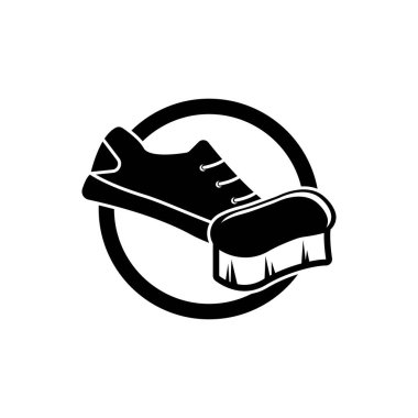 Ayakkabı yıkama logosu tasarım vektörü çizimi