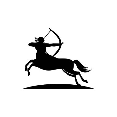siyah centaur logo vektör şablonu