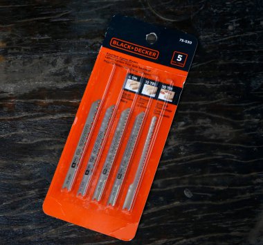 Black + Decker. Çeşitli Jigsaw bıçakları. Orijinal mühürlü ambalaj. Ahşap kesme aletleri için aksesuarlar. İşçiler ve marangozlar için aletler.