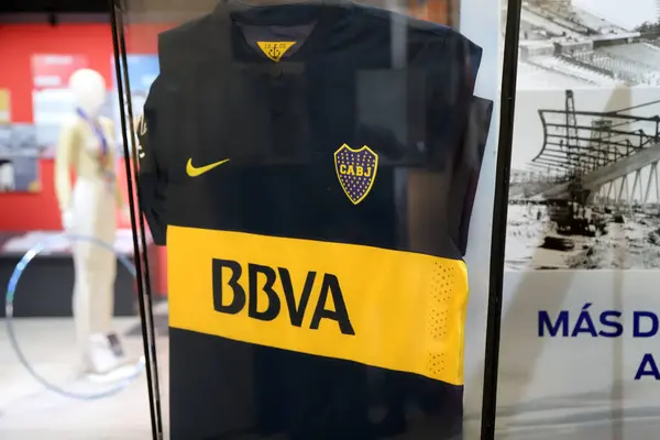 Fußballtrikot Der Boca Juniors Blaues Und Goldenes Hemd Cabj Shield — Stockfoto