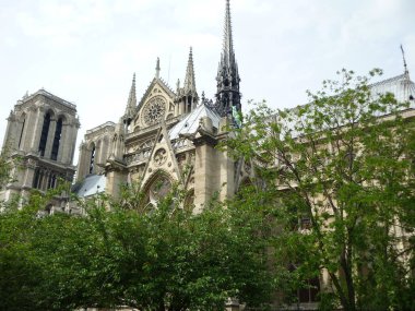 Notre Dame Katedrali, Paris, Fransa. Gotik yemek servisi ayrıntıları.