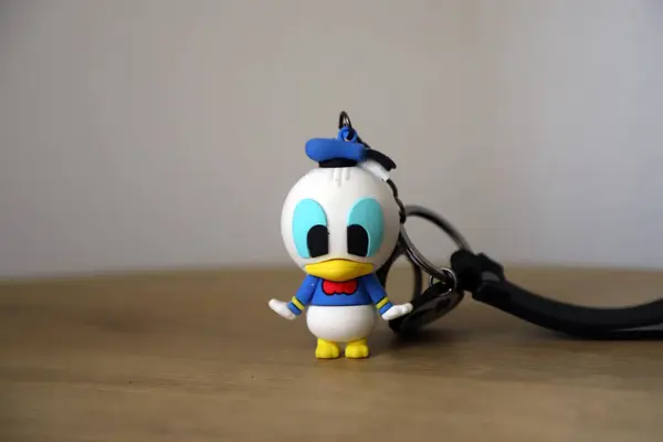 stock image  Donald Duck character keychain. Character from Walt Disney. Silicone key ring.