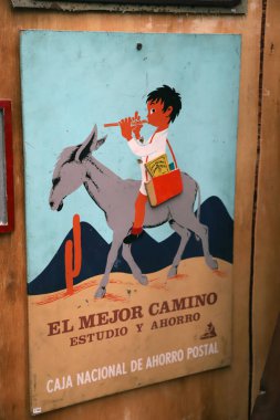 Arjantin Ulusal Posta Tasarruf Bankası 'nın reklamı. Rocsen Müzesi, Crdoba.