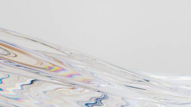 Soyut su arka planı. Net, akışkan su ve ışık yansımaları dalgalı bir desen oluşturuyor. Su hareket halinde, dalgalar ve dalgalar görülebilir. Işıldayan etki. Doğa, sükunet, hareket 