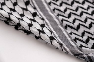 Beyaz arkaplan üzerindeki Filistin keffeyh 'i maket yap ve uzayı kopyala