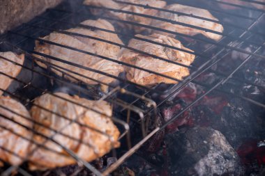 Tatil sırasında fırında pişmiş tavuk.