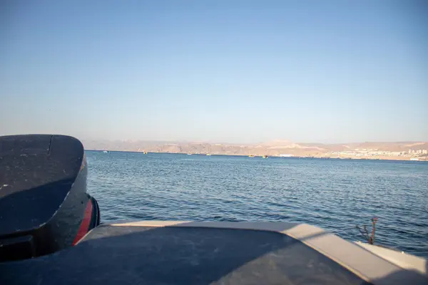 Stock image Boat Motor Power Pushing Through the Seas in the Background