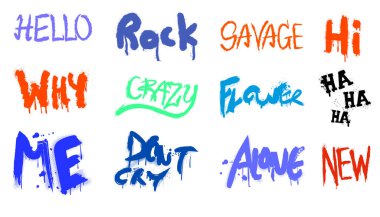 Paint Spray Text flower, alone, new, savage, crazy, why, rock, me, hahaha clipart