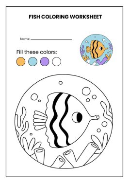 Beyaz ve Yeşil Renkli Dairesel Sanatlar Hayvanları Renklendirme Çalışma Kağıdı, Kawaii boyama Sayfaları