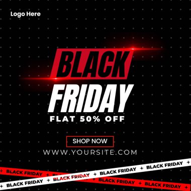 Modern Kara Cuma Tanıtım Sosyal Medya Şablonu Instagram Postası