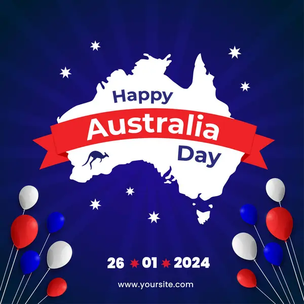 Gradyan Avustralya Ulusal Günü Şablon Vektörü