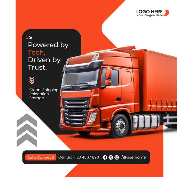 Modern Lojistik ve Ulaşım Sosyal Medya Posta Şablonu