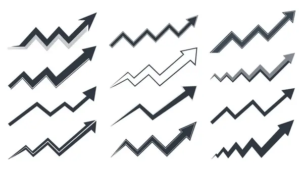 Zig Zag Ok Koleksiyonu Vektörü Gösteriyor