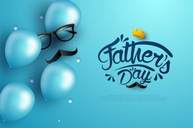 Balonlarla ve gözlüklerle Babalar Günün kutlu olsun..
