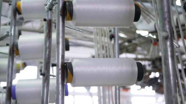 Tkanina Autech Výroba Tkanin Závitů Továrně Textilní Průmysl Stroje Výrobu — Stock video