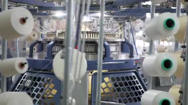 Țesătură Țesătură Mașini Producția Țesături Din Fire Fabrică Industria Fabricilor — Videoclip de stoc