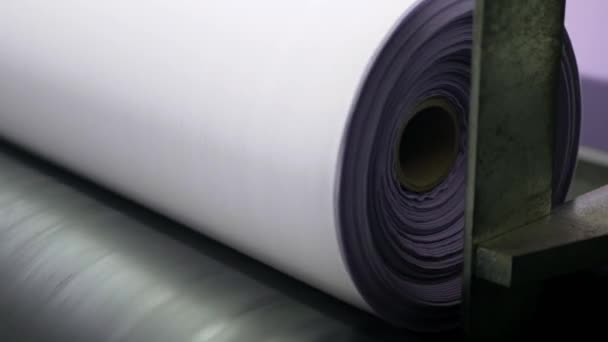 Tecelagem Tecido Carros Produção Tecido Fios Fábrica Indústria Têxtil Industrial — Vídeo de Stock