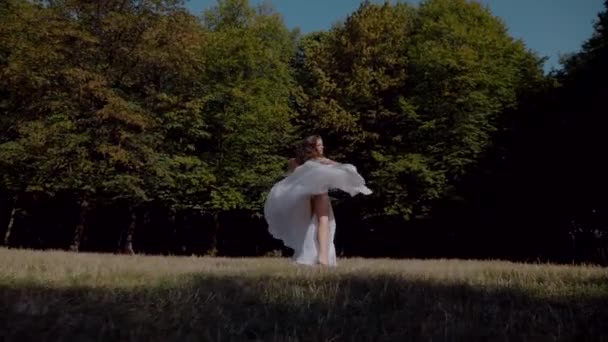 Ormanda Göbek Dansı Yapan Bir Kız Doğulu Dansı Ağır Çekim — Stok video
