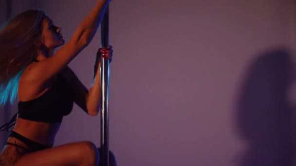 아름다운 여자는 에로틱 나이트클럽 에로틱 이국적인 스트리퍼 스포츠 레이저 Silhouetted — 비디오