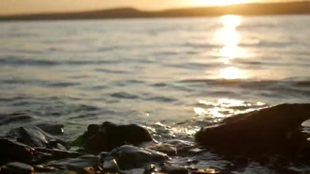 Mar Agua Playa Océano Paisaje Puesta Del Sol Costa Cielo — Vídeos de Stock