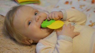 Bebek mutlu bir şekilde yeşil ve sarı oyuncakları çiğniyor. Sevimli bebek renkli diş çıkarma oyuncağını seviyor. Canlı yeşil ve sarı oyuncakları kemiren bir bebek. Tatlı bebek ağzıyla yeni oyuncaklar keşfediyor. Yeşil ve sarı çiğnenebilir oyuncağı olan küçük bir çocuk..