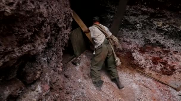 Chasseur Trésor Trouvé Une Grotte Mystérieuse Avec Des Trésors Homme — Video