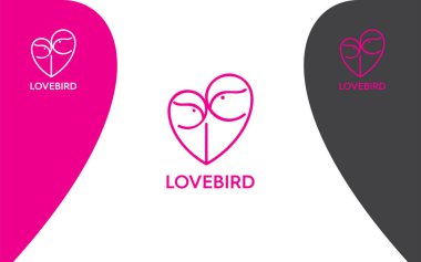 Aşk Kuşu logo çizgisi vektörü