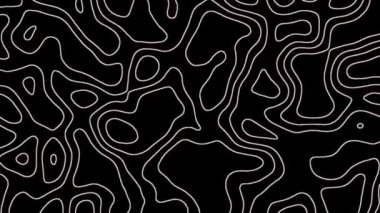 Siyah soyut arkaplan topografyası, hareket 4k ultra, 