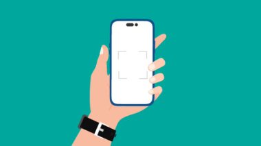 İş adamı akıllı telefon tarama kodu kullanıyor., 