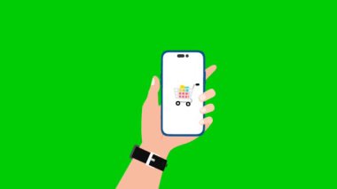 Mavi gökyüzü bulutlar sağa sola hareket dolu. Çizgi film animasyon gökyüzü arka plan. Düz animasyon, 