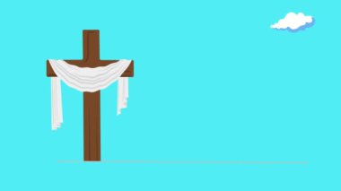 İsa 'nın yükselişinin Paskalya günü. Animasyon 2D. Hareket videosu.