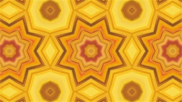 Kaleidoscope Gold Flower Loopid Background Psychedelic Abstract Looping Motion Clip — Stock video