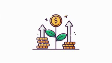 Para simgesi tasarım, renkli vektör çizim