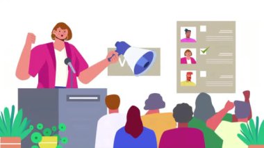 oy kampanyası olan insanlar